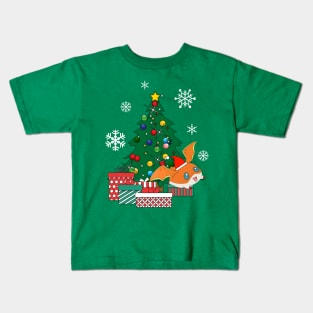 Patamon Around The Christmas Tree Digimon Kids T-Shirt